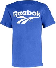 Reebok Boys' T-Shirt Big Vector Stacked Logo Undershirt, Blue, 164, 13-1...