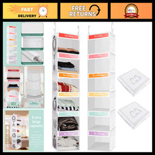 6 Shelf Kids Clothes Organizer - 2 Pack, Weekly Outfit Divider with Side Pocket,