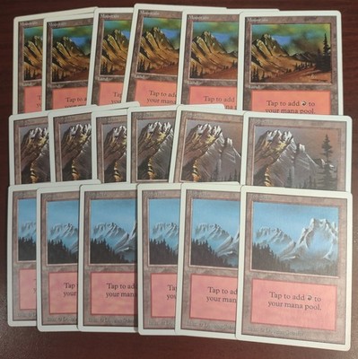 18 MOUNTAIN mtg 6 EACH Variant PLAYED Unlimited Edition Basic Land