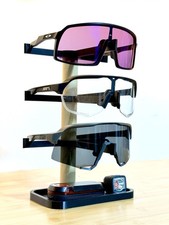 Sleek Triple-Tier Eyewear Stand with Accessory Tray