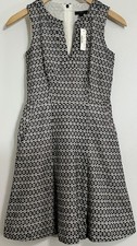 NWT J. Crew Women Contrast Eyelet Sleeveless Mini Dress Size 00 Black White