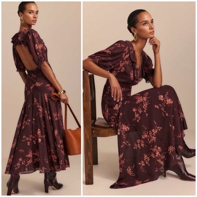 Reformation Evra Lace Trim Lydia Midi Dress In Maroon Red SZ US 12 NWT | eBay Reformation Evra Lace Trim Lydia Midi Dress In Maroon Red SZ US 12 NWT | eBay