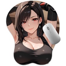 3D Mousepad Oppai Mouse pad with Wrist Rest Pain Relief Anime Manga pad Tifa