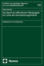 Das Recht der öffentlichen Wiedergabe im Lic...