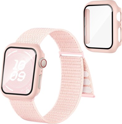 Nylon Sport Loop For Apple Watch 40mm 41mm 44mm Adjustable Strap with Screen Pro