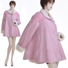 LKNW Superlative Fendi Pink Embroidered Shearling Fur 110 in. Sweep Coat