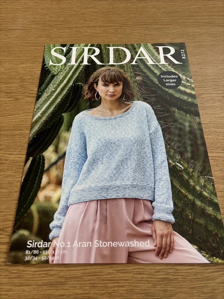 Sirdar 8272 Knitting Pattern: Aran Stone Washed Ladies Sweater, Aran, 32-54" - Image 3 of 4