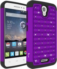 Tauri Dual Layer Soft Gel Flexible TPU Bling/Hard Armor Case - Alcatel One Touch