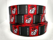 Georgia Bulldogs 1" Grosgrain Ribbon YOUR CHOICE: 5 or 10 Yards