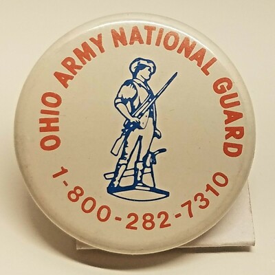 Recruiter Pin VTG Ohio Army National Guard Recruiting Advertising Pin Back Button | eBay