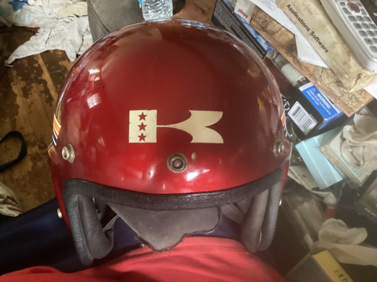 Rare Vtg Red McHal MACH II Whisper Jet Kawasaki Helmet Rare Vtg Red McHal MACH II Whisper Jet Kawasaki Helmet