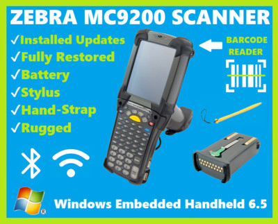  Zebra MC92N0-GA0SYEQA6WR Barcode Scanner 1D Laser, 53 Key, WEH6.5, Battery!  