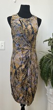 NWT GUESS Women’s Gold Blue Snakeskin Print Shift Dress Size XL