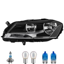 Scheinwerfer links schwarz inkl. OSRAM Lampen H7 für VW Passat Variant 365 362