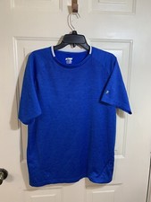 Prince Mens Interlock Short-Sleeve Tennis T-Shirt Blue Large