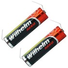 2 x Lithium Ionen Akku Wilhelm 3,7 V LÖTFAHNE U Form 800 mAh Typ 14500 Li Ion AA