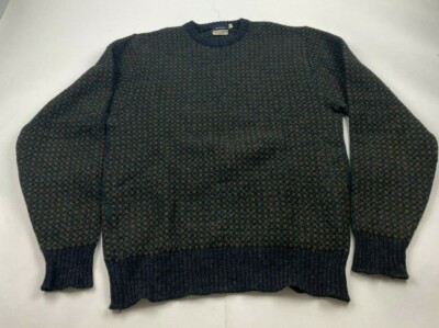 Mark Shale Mens Hand Loom Knit Size L 100% Virgin Wool Knit Sweater