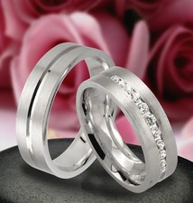 Verlobungsringe Trauringe Hochzeitsringe SILBER 925 & Gravur Gratis , JK5-10