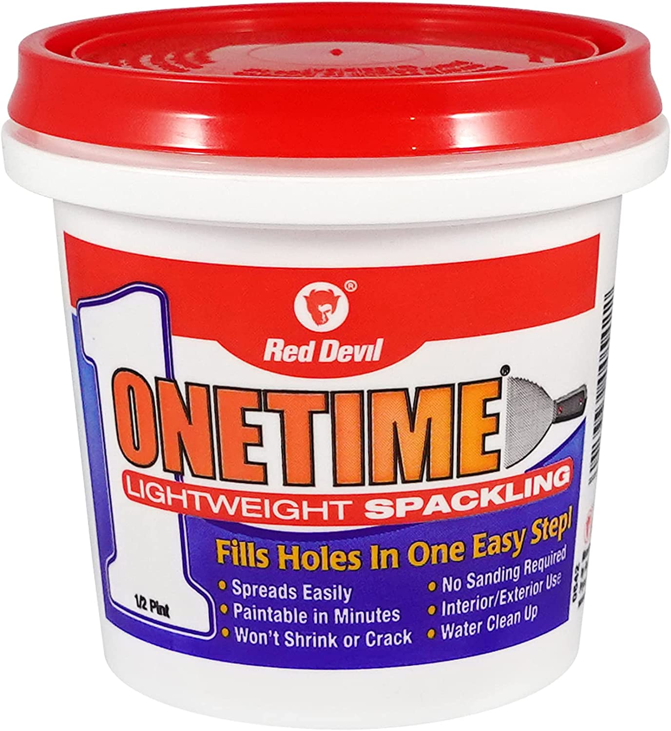 0542 ONETIME Lightweight Spackling, 1/2 Pint, White, 8 Ounce