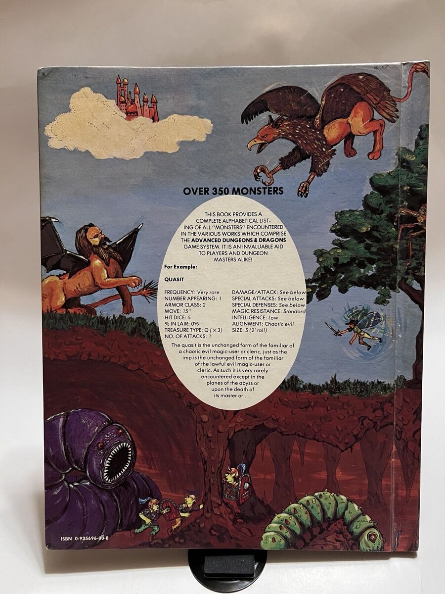 Advanced Dungeons And Dragons Monster Manual 1977 TSR Gygax Advanced Dungeons And Dragons Monster Manual 1977 TSR Gygax