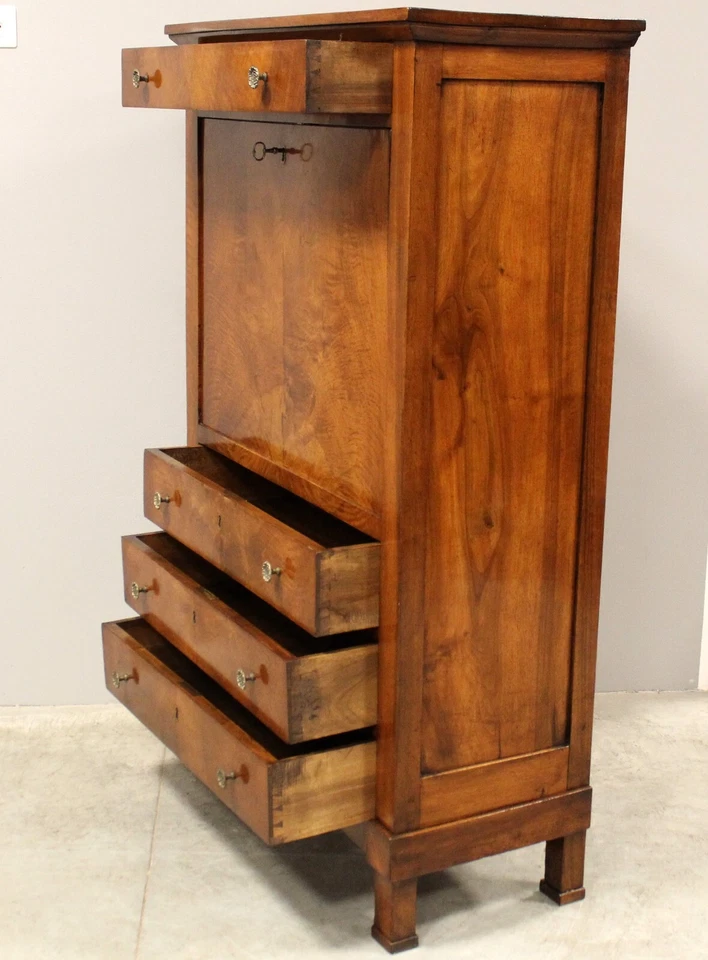 SECRETAIRE Impero - IN NOCE - EPOCA 800 - RESTAURATO - Immagine 4 di 4