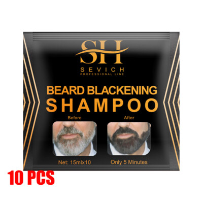 Men Black Beard Simple Hair Dye Color Shampoo Permanent Darkening Hair Coloring
