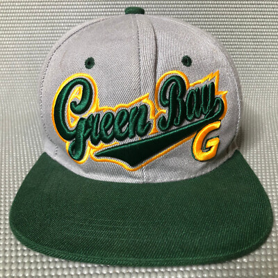 Green Bay Hat City Skyline Under Brim Headlines Embroidered Snapback  - Rare