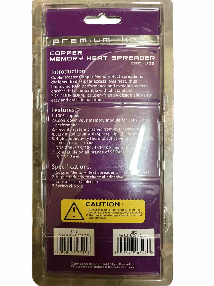 Cooler Master Copper Memory / Dissipatore Memoria RAM DDR / SDRAM - Immagine 2 di 2