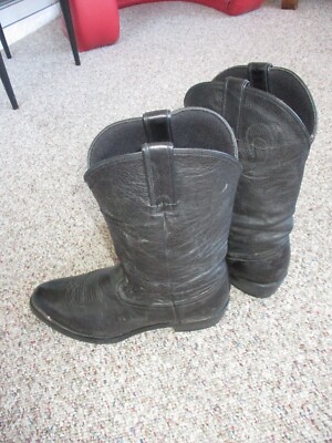 Bottes Western Cowboy Durango Noir Cuir - Taille 8.5 D US - Occasion Très Bon état