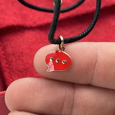 DoDo by Pomellato 9k Rose Gold Love Message Charm Handmade Enamel