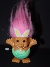 Troll Doll 2 1/2" Tall Russ Wind-Up Easter Bunny You're Somebunny Special Pink