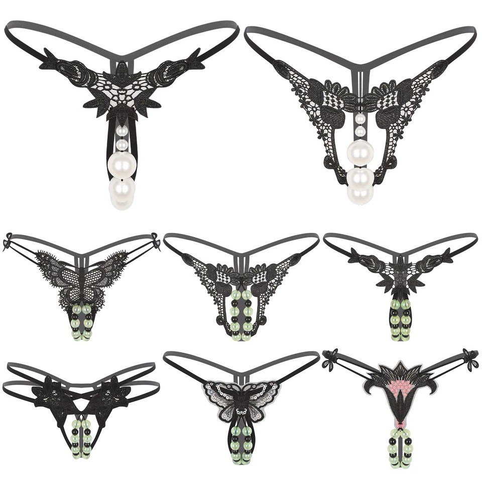 Damen Dessous V-String Strings Schrittlos Höschen Geschlecht Hintern Öffnen - Bild 2 von 4