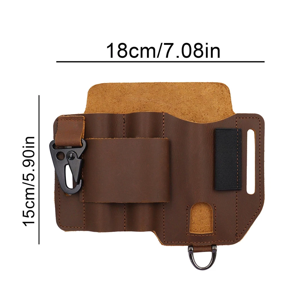Multi-tool Leather Sheath Outdoor Pocket Organizer Storage Belt Waist Bag