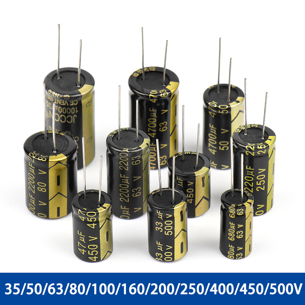 Condensadores Electrolíticos De Aluminio De Inmersión Radial, 1 Piezas 16v 25v 50v 63v 80v.jpg