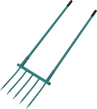 Broad Fork Garden Tool, 5 Tines 20 in Broadfork Hand Tiller, 55 Inch Heigh Pitch