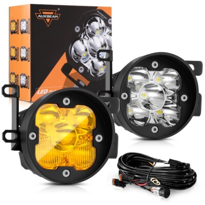 AUXBEAM 3'' LED Fog Lights Driving Spot Pods Mounts for 2012-2022 Toyota Tacoma