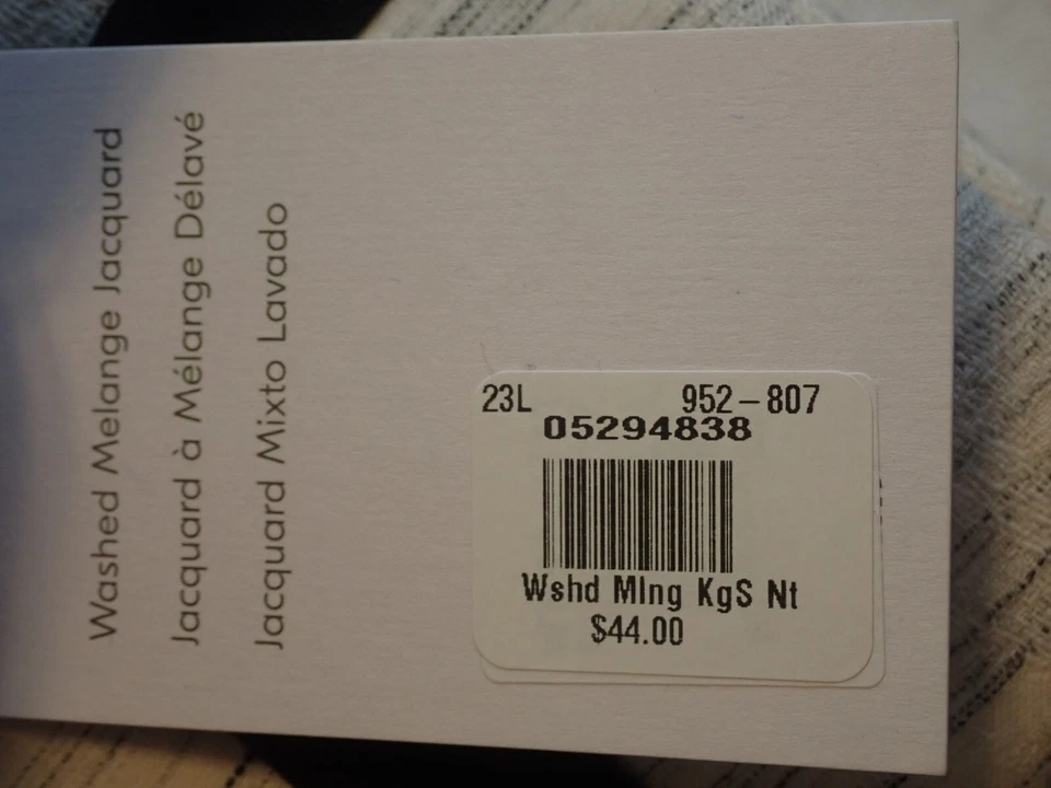 NUEVO CON ETIQUETAS WEST ELM KING SHAM 36x20 LAVADO MELANGE JACQUARD 79% ALGODÓN 21% POLIÉSTER Foto 3 de 4