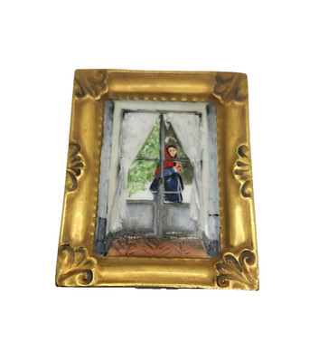 RARE ''The Red Cape'' by Claude Monet Limoge Trinket Box w/ Painting Palette