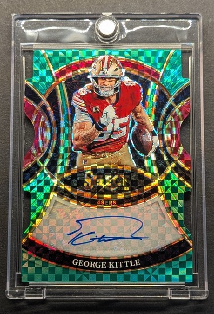 GEORGE KITTLE Auto 2025 Select Green Checker Die-Cut Power Prizm SSP /5