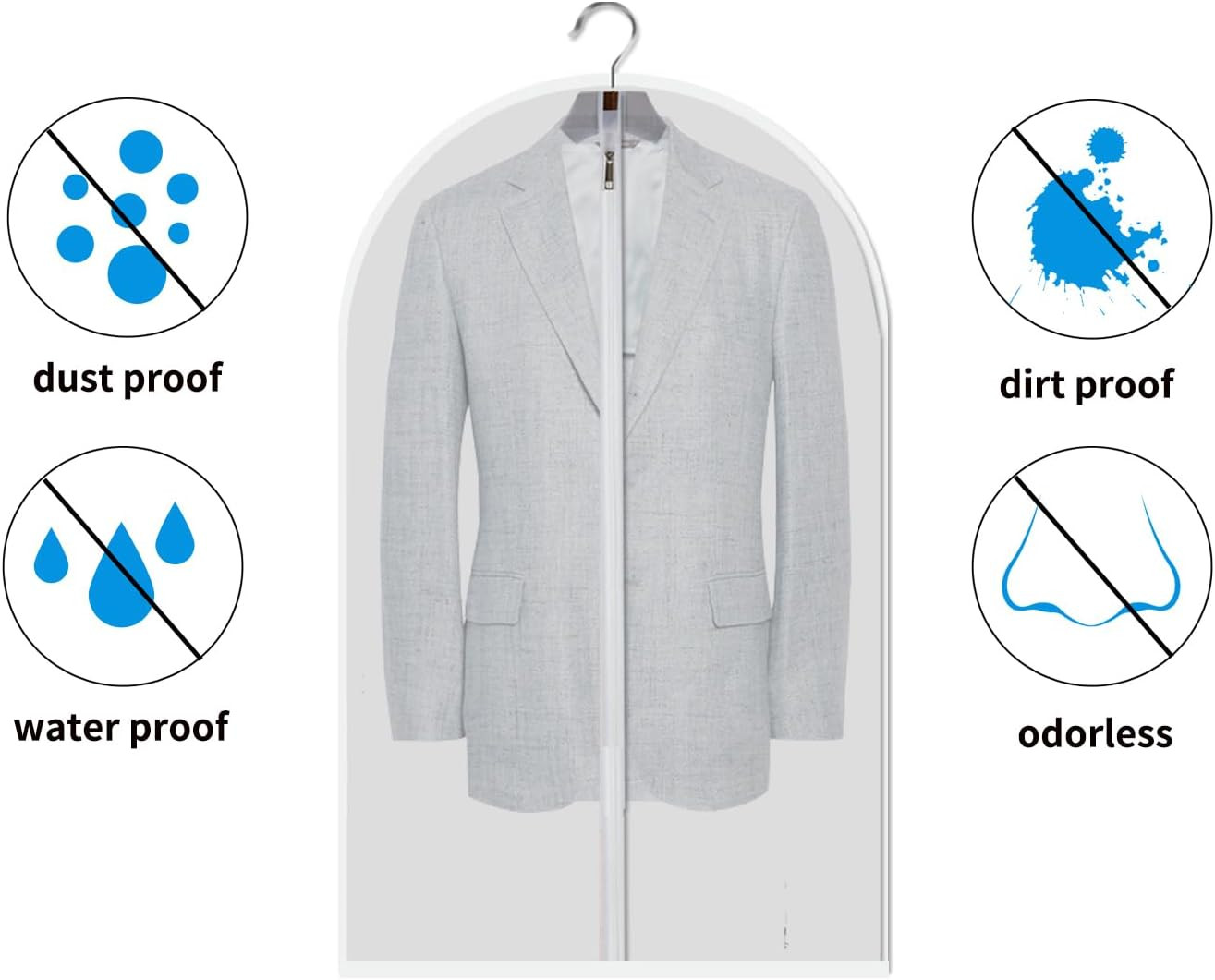 Clear Garment Bags for Dresses and Gowns - 24'' X 40'' (Set of 12)