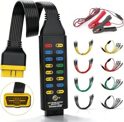OBD2 Breakout Box 16-Pin CAN OBDII Protocol Detector with Power/Ground Detection