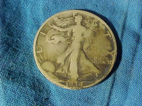 Orig US Vintage SILVER COIN-1934 S WALKING LIBERTY HALF DOLLAR
