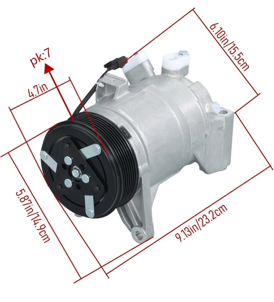 Compresor de aire acondicionado apto para Nissan Murano Máxima 2009-2013 2014 con embrague CO 11319C Foto 3 de 4