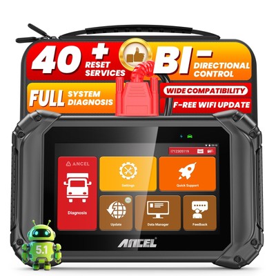 ANCEL V5 HD PRO Heavy Duty Bi-Directional Truck Scanner, DPF Regen,  40+ Resets