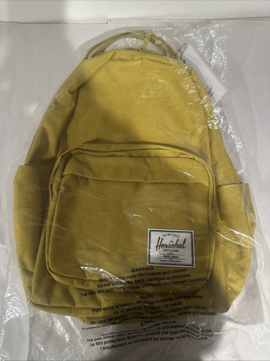 herschel baby blue yellow backpack Little America 30L Bluebell Crosshatch and three exterior compartments with zippers Yellow Herschel Backpacks for Men
