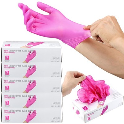 500 Pcs Vinyl Nitrile Blend Gloves Disposable Latex Free Free Gloves for Esth...