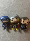 (3) Funko Marvel Bobblehead Lot - Captain America Thor Dr. Strange Avengers MCU