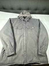 Dickies Mens Canvas Jacket Quilt WorkWear Hoodie Grey XL