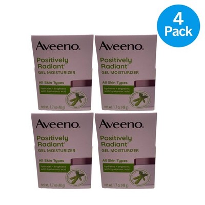 Aveeno Positively Radiant Gel Moisturizer 1.7 oz 4 Pack New