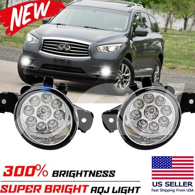 Pair White Bumper LED Fogs Driving Lamps For INFINITI JX35 2013